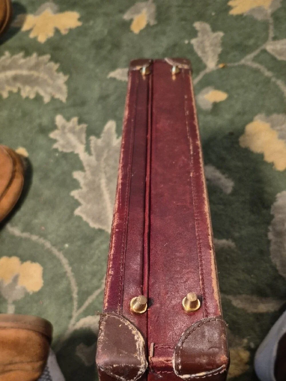 Tumi Burgundy Leather Men's Briefcase with Gold Hardware